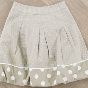 Cream skirt with white polka dots